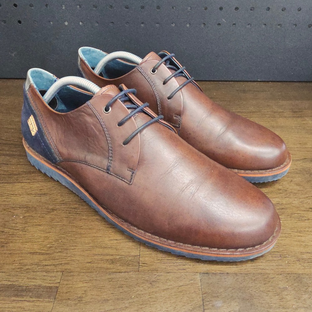 Pikolinos Derby Shoes Mens 43 Brown Leather Suede Heel Made in Spain